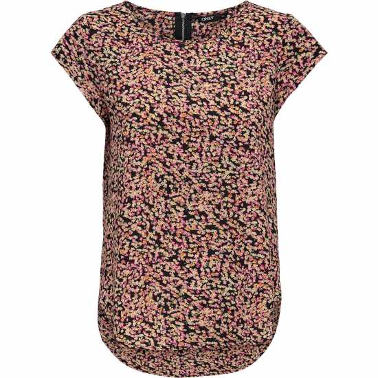 Десенирани Шорти Only Vic All Over Print Short-Sleeve Blouse Черно 