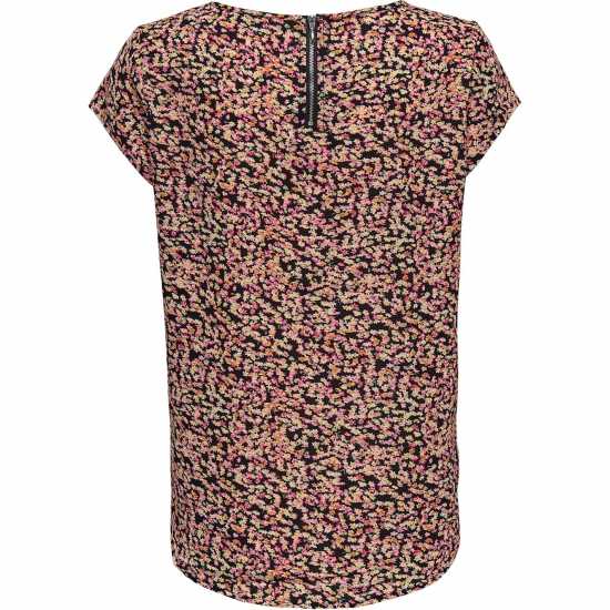 Десенирани Шорти Only Vic All Over Print Short-Sleeve Blouse Черно 
