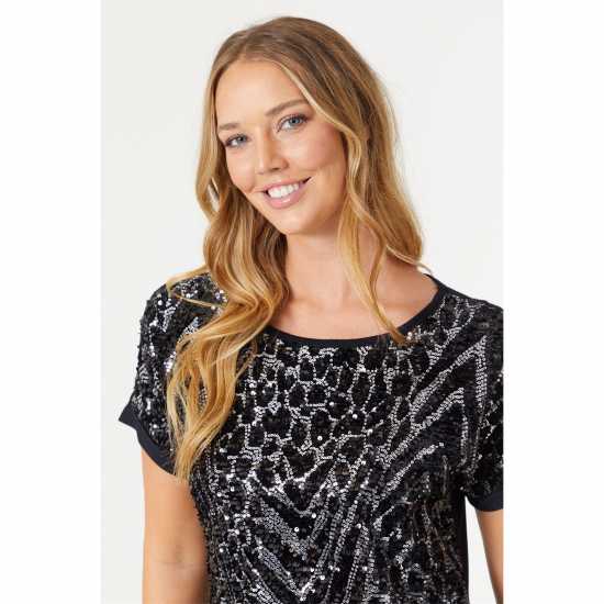 Be You Sequin Front Top  Дамски ризи и тениски