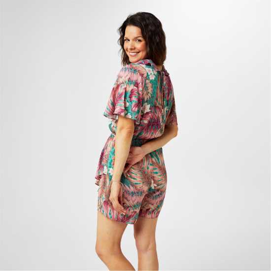 Biba Summer Playsuit Тропическо животно Дамски къси панталони