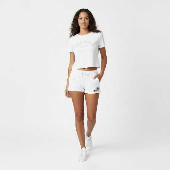 Jack Wills Bea Sweatshorts Винтажно бяло Дамски къси панталони