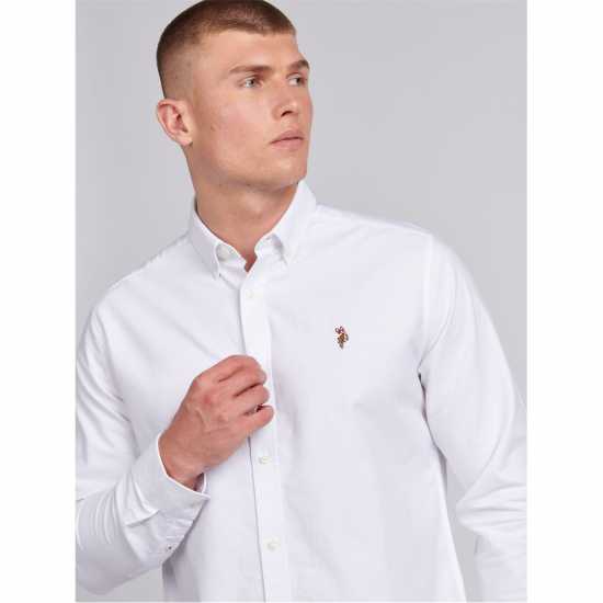 Мъжки ризи Us Polo Assn Oxford Ls Shirt Sn00 Ярко бяло Us Polo Assn Oxford Ls Shirt Sn00 Ярко бяло Мъжки ризи