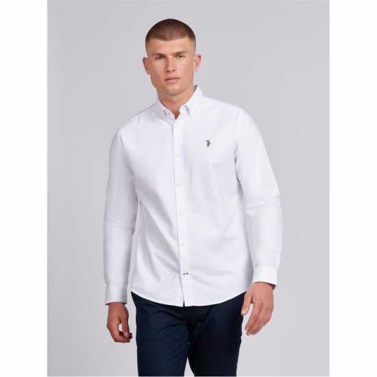 Мъжки ризи Us Polo Assn Oxford Ls Shirt Sn00 Ярко бяло Us Polo Assn Oxford Ls Shirt Sn00 Ярко бяло Мъжки ризи
