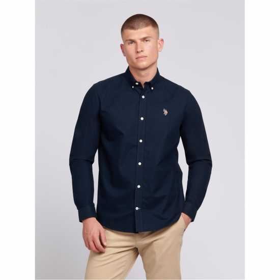 Us Polo Assn Oxford Ls Shirt Sn00 Морска синьо Мъжки ризи