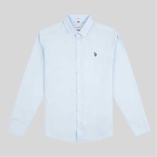 Мъжки ризи Us Polo Assn Мъжка Риза Stretch Poplin Shirt Mens Небесна пътека Us Polo Assn Мъжка Риза Stretch Poplin Shirt Mens Небесна пътека Мъжки ризи