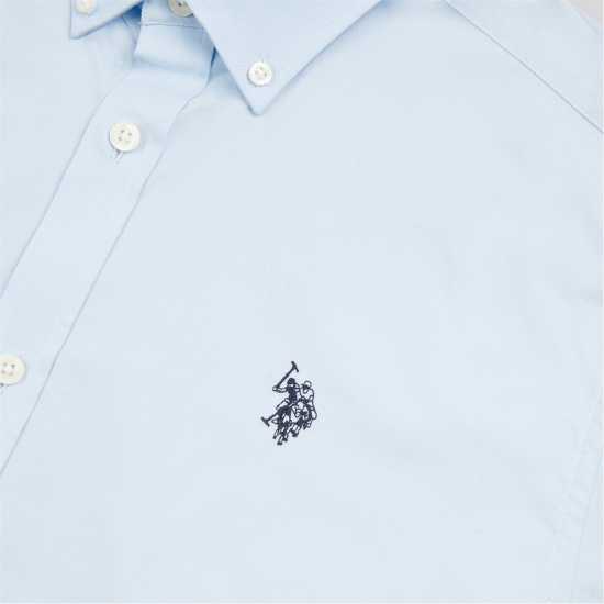 Мъжки ризи Us Polo Assn Мъжка Риза Stretch Poplin Shirt Mens Небесна пътека Us Polo Assn Мъжка Риза Stretch Poplin Shirt Mens Небесна пътека Мъжки ризи
