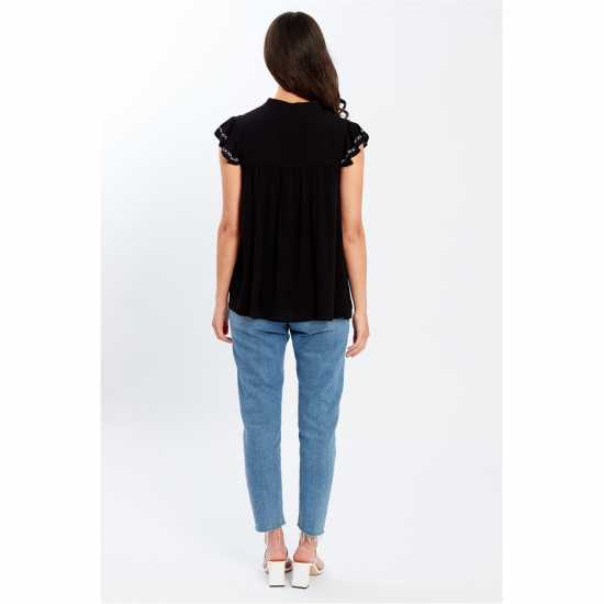 Дамски ризи и тениски Be You Embroidered Crinkle Blouse Womens Черно Be You Embroidered Crinkle Blouse Womens Черно Дамски ризи и тениски