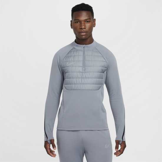 Nike Academy Winter Warrior Men's Therma-Fit 1/2-Zip Soccer Top Grey/Silver 