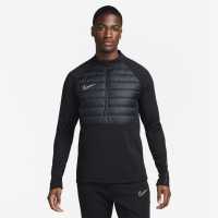 Nike Academy Winter Warrior Men's Therma-FIT 1/2-Zip Soccer Top Черно/Сиво Футболни тренировъчни горнища