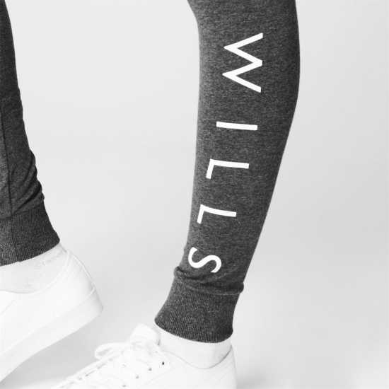 Дамски долнища на анцуг Jack Wills Lingham Wills Logo Joggers Чарк Марл Jack Wills Lingham Wills Logo Joggers Чарк Марл Дамски долнища на анцуг