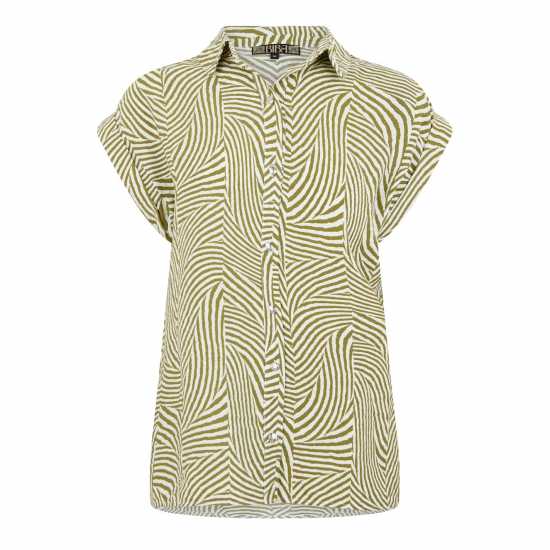 Дамски ризи и тениски Biba Button Through Shirt Зелена шахматка Biba Button Through Shirt Зелена шахматка Дамски ризи и тениски