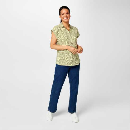 Дамски ризи и тениски Biba Button Through Shirt Зелена шахматка Biba Button Through Shirt Зелена шахматка Дамски ризи и тениски