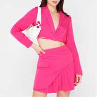 Wrap Blazer Pink Дамско облекло плюс размер