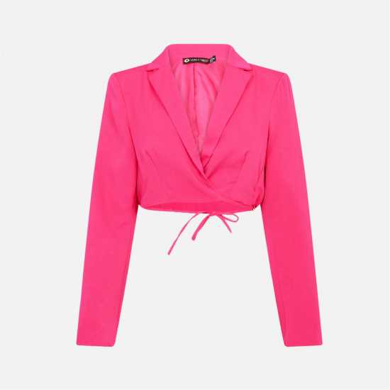 Wrap Blazer Pink Дамско облекло плюс размер
