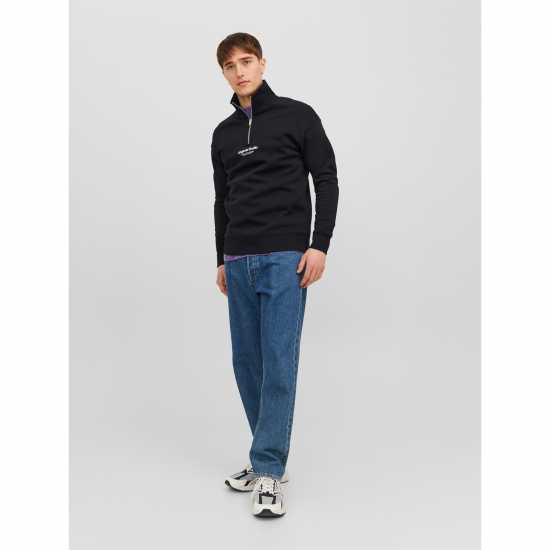 Jack And Jones Jorvester Zip Sweatshirt Черно Мъжки полар