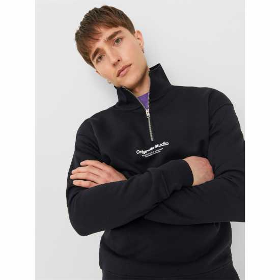 Jack And Jones Jorvester Zip Sweatshirt Черно Мъжки полар