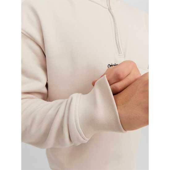 Jack And Jones Jorvester Zip Sweatshirt Лунна лъчина Мъжки полар