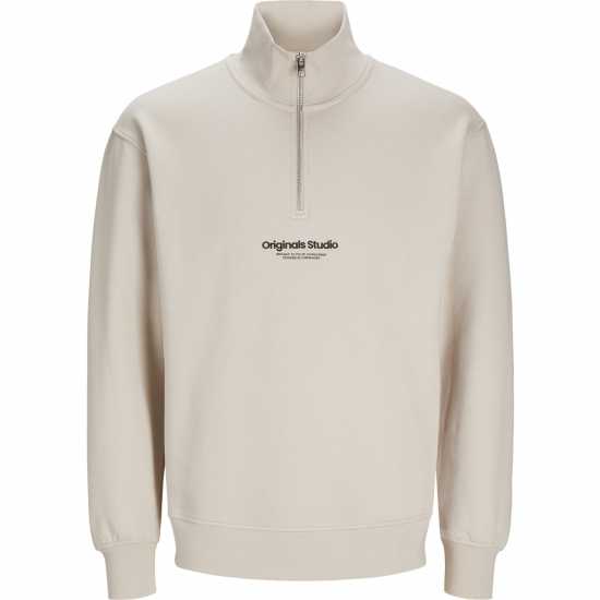 Jack And Jones Jorvester Zip Sweatshirt Лунна лъчина Мъжки полар