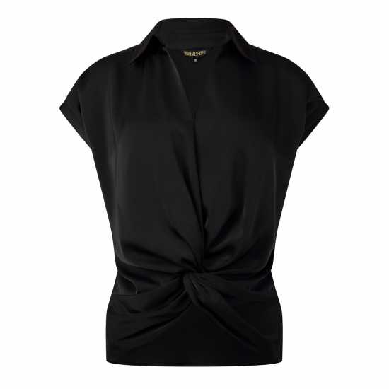 Biba Twist Hem Top Черно Дамски ризи и тениски