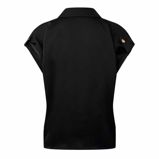 Biba Twist Hem Top Черно Дамски ризи и тениски