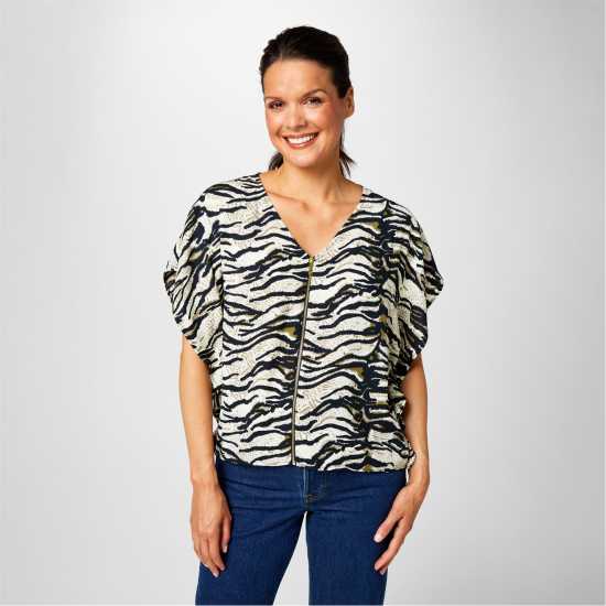 Biba Zip Front Top  Дамски ризи и тениски