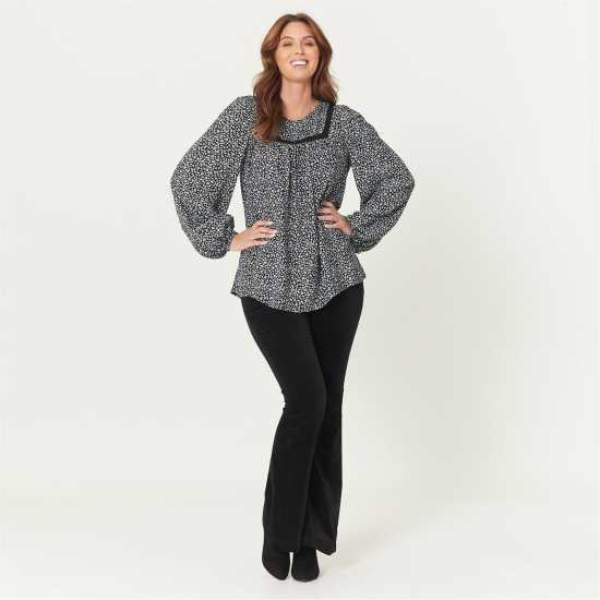 Be You Yoke Neck Detail Floral Top  Дамски ризи и тениски