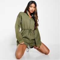 I Saw It First Toggle Waist Funnel Neck Brushback Playsuit