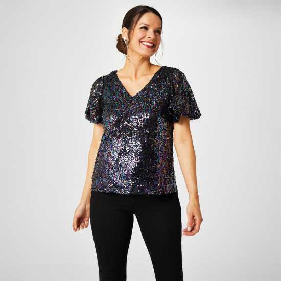 Biba Sequin Top  Дамски ризи и тениски