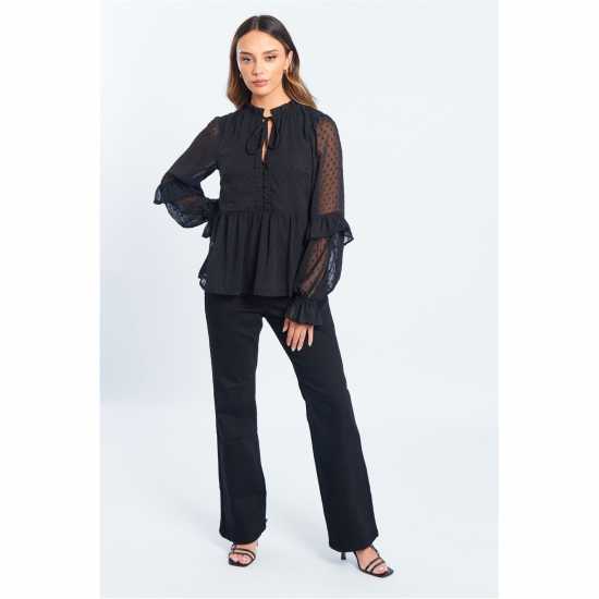 Be You Dobby Blouse Womens Черно 