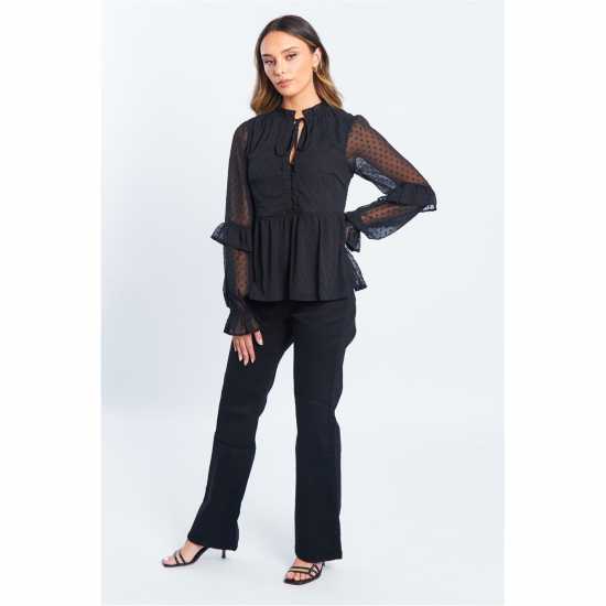Be You Dobby Blouse Womens Черно 