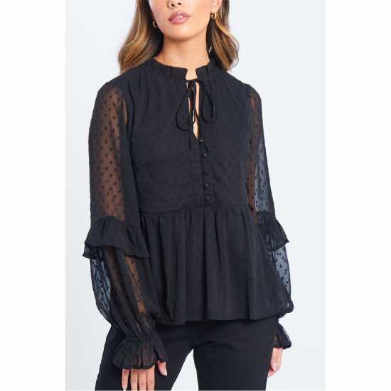 Be You Dobby Blouse Womens Черно 