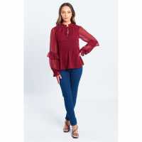 Be You Dobby Blouse Womens Бордово 