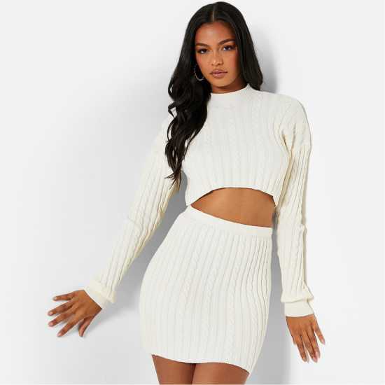 Isawitfirst Cable Knit Mini Skirt  