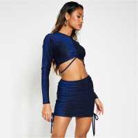 I Saw It First Glitter Ruched Front Crop Top