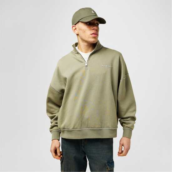 Jack Wills Men's Quarter-Zip Fleece Сребърно жаде Jack Wills Men's Quarter-Zip Fleece Сребърно жаде