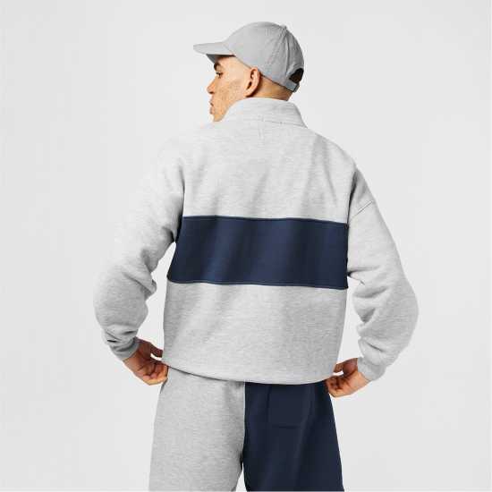 Jack Wills Jw Logo Quarter-Zip Fleece Ледена марла Jack Wills JW Logo Quarter-Zip Fleece Ледена марла