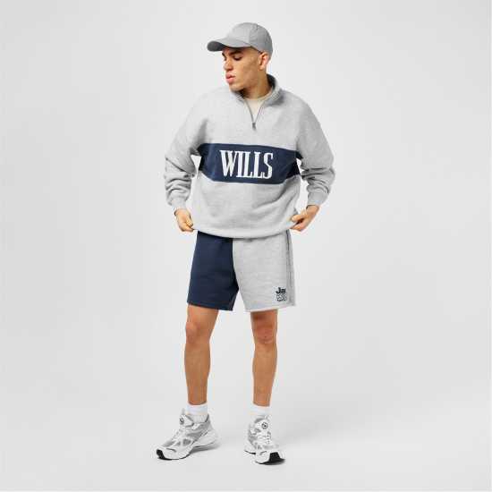 Jack Wills Jw Logo Quarter-Zip Fleece Ледена марла Jack Wills JW Logo Quarter-Zip Fleece Ледена марла