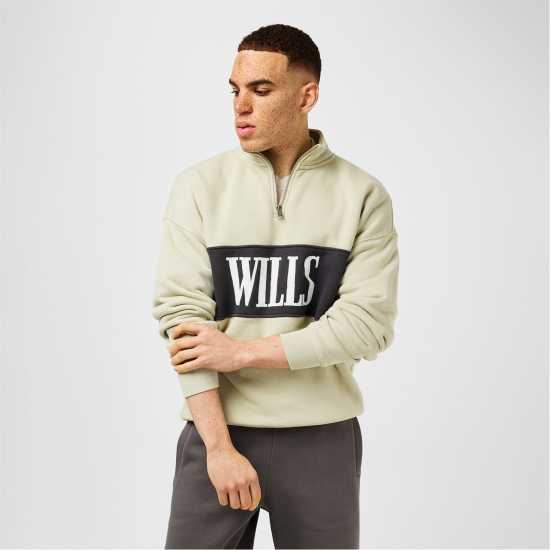 Jack Wills Jw Logo Quarter-Zip Fleece Писташка Jack Wills Jw Logo Quarter-Zip Fleece Писташка