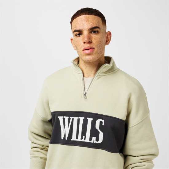 Jack Wills Jw Logo Quarter-Zip Fleece Писташка Jack Wills Jw Logo Quarter-Zip Fleece Писташка