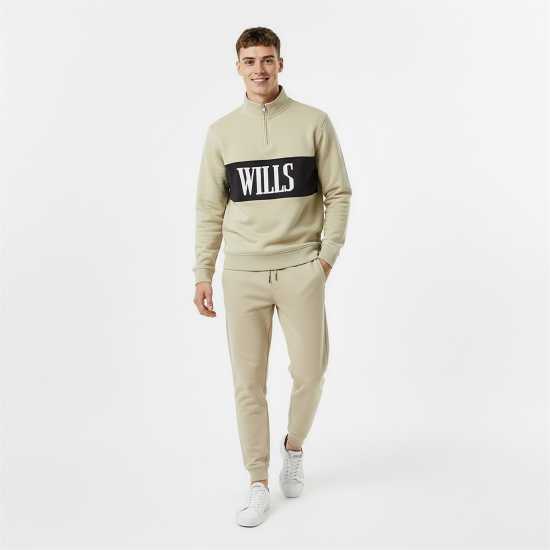 Jack Wills Men's Jw Logo Quarter-Zip Fleece  