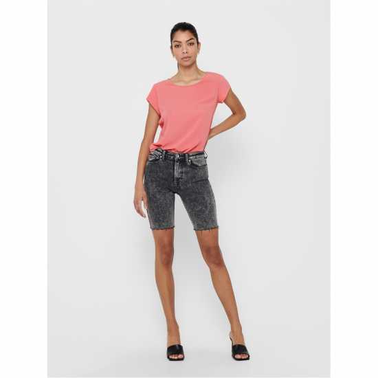 Only Solid Short-Sleeve Blouse Чайна роза 