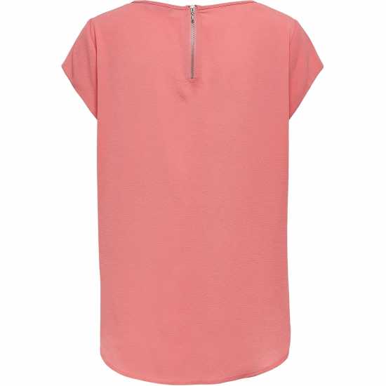 Only Solid Short-Sleeve Blouse Чайна роза 