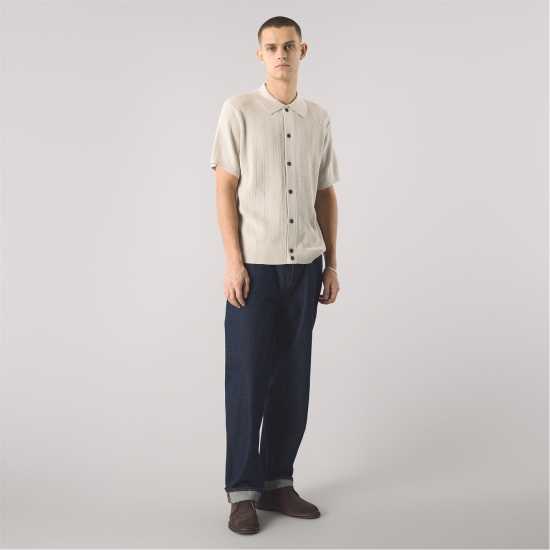 Pretty Green Men's Short-Sleeve Plain Shirt Камък 