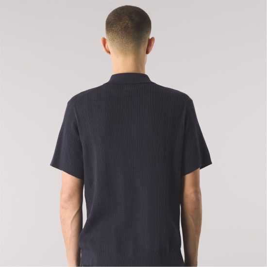 Pretty Green Men's Short-Sleeve Plain Shirt Морска синьо 