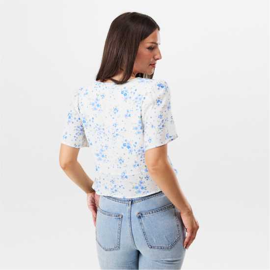 Jack Wills Jw Keyhole Short-Sleeve Blouse Бяло Дитси Jack Wills Jw Keyhole Short-Sleeve Blouse Бяло Дитси