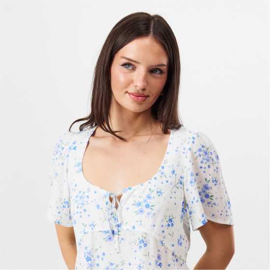Jack Wills Jw Keyhole Short-Sleeve Blouse Бяло Дитси Jack Wills Jw Keyhole Short-Sleeve Blouse Бяло Дитси