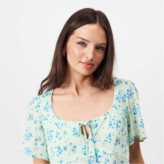 Jack Wills Jw Keyhole Short-Sleeve Blouse Морско стъкло Дитси Jack Wills Jw Keyhole Short-Sleeve Blouse Морско стъкло Дитси