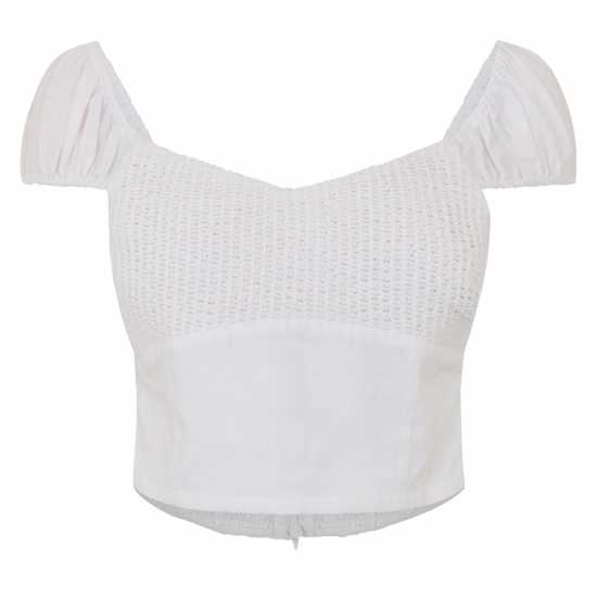Jack Wills Crochet Mix Top  Дамски ризи и тениски