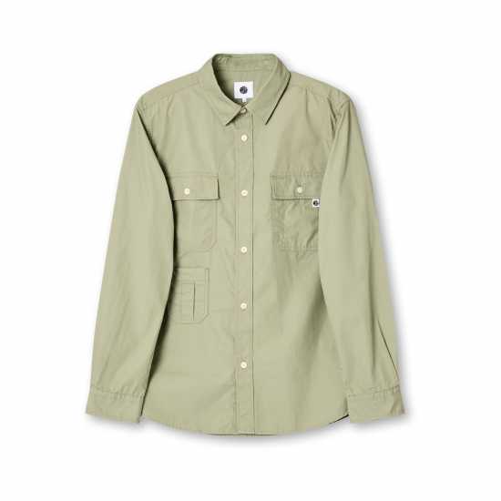 Pretty Green Men's Brentwood Long-Sleeve Plain Shirt Зелено 