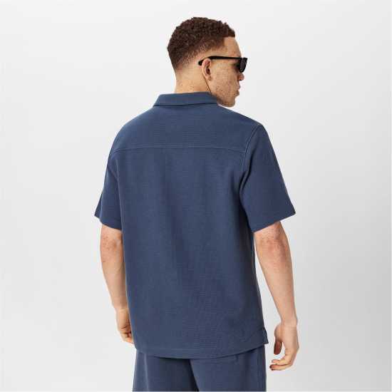 Jack Wills Jw Waffle Short-Sleeve Plain Shirt Нощно небе Jack Wills Jw Waffle Short-Sleeve Plain Shirt Нощно небе
